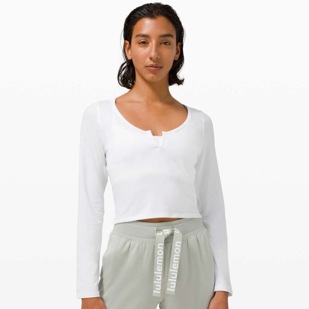 Lululemon Cropped Henley Top